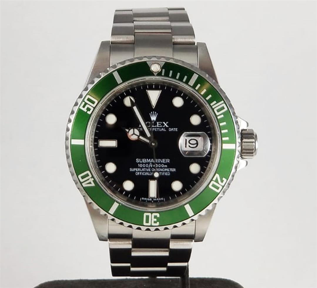 SUBMARINER DATE 41 MM VINTAGE KERMIT 16610LV K NC EL Nasyonel Chrono